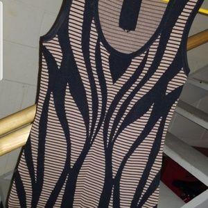Forever 21 // tight black & beige dress // M